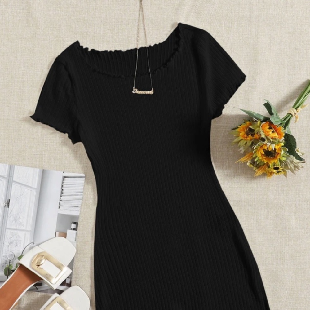 Black scallop jumpsuit